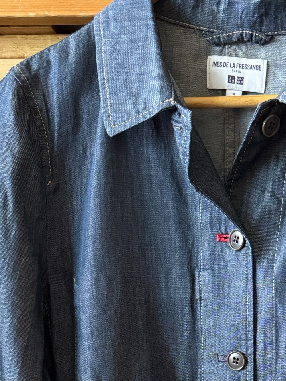 Ines De La Fressange Women's Blue Denim Shirt Workwear - Uniqlo - Never Worn!